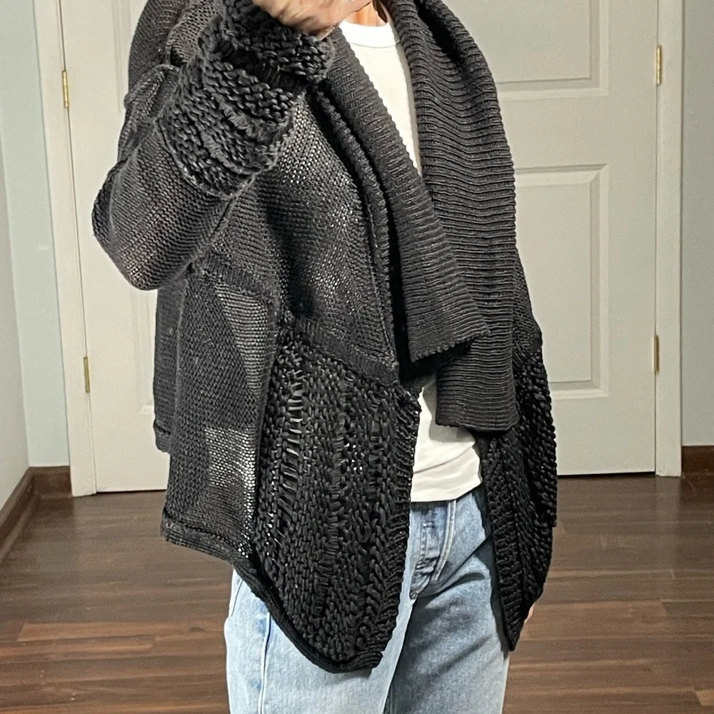 TSE Black 100% Linen Open Cardigan Shrug size S NWT - Picture 6 of 17